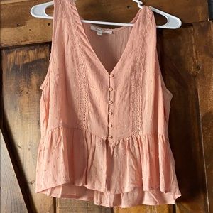 Pink button up tank
